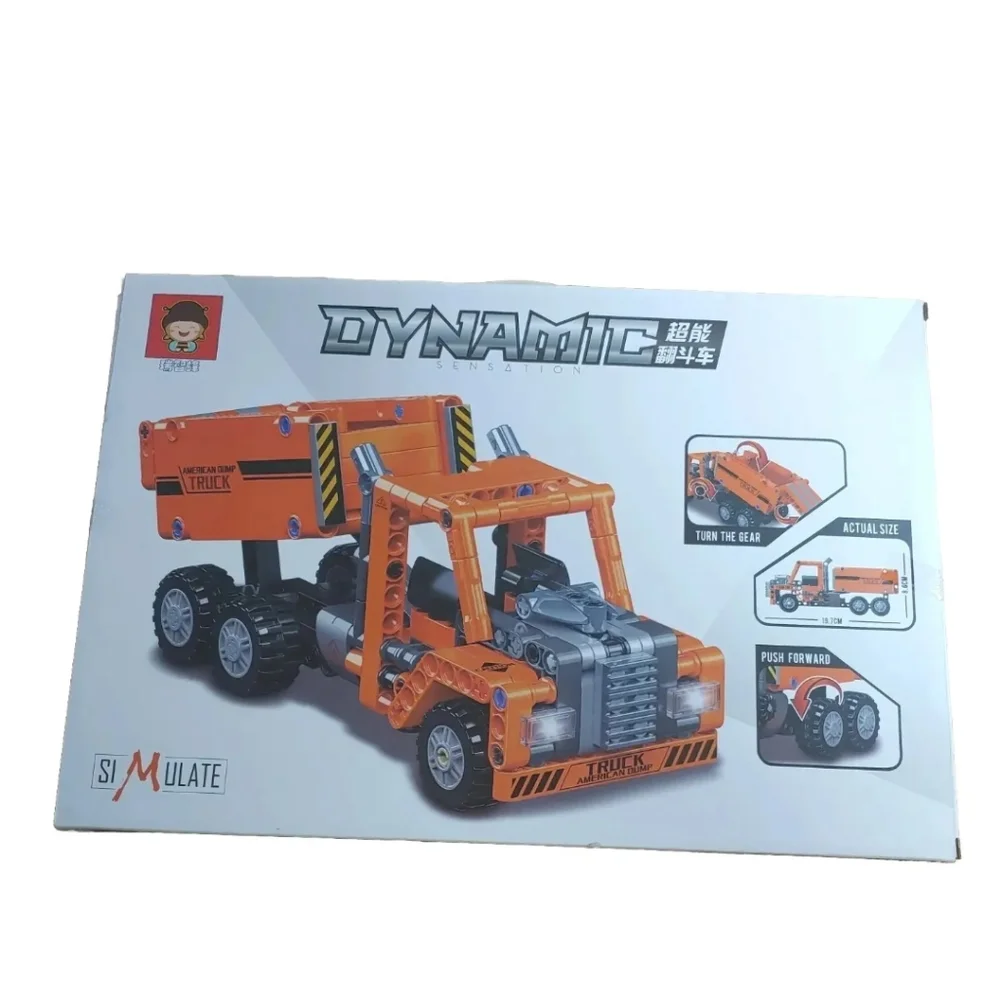 New Dynamic Super Dump Truck Builder Set Turning Accessories 261 Pcs Boy Gift